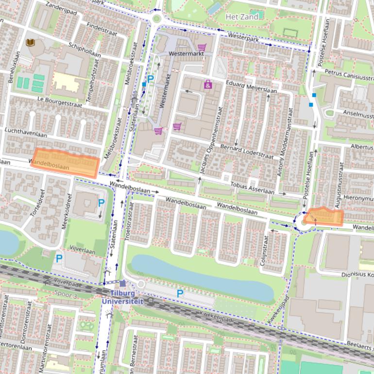 Kaart van postcodegebied 5042PB.