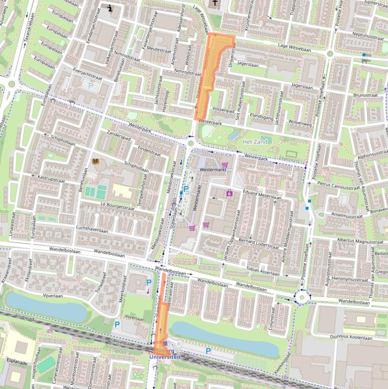 Kaart van postcodegebied 5042RX.