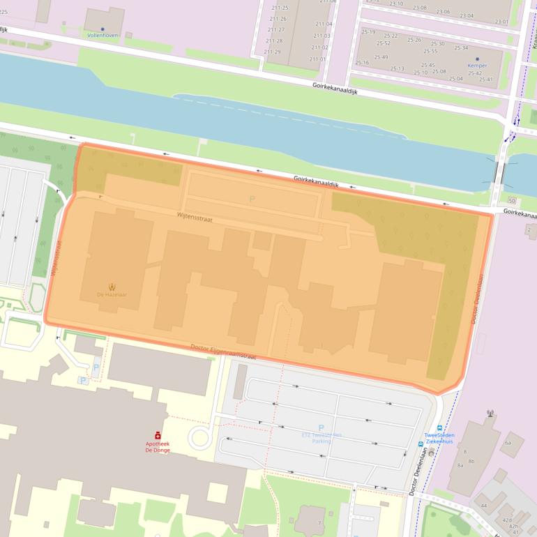 Kaart van postcodegebied 5042SE.