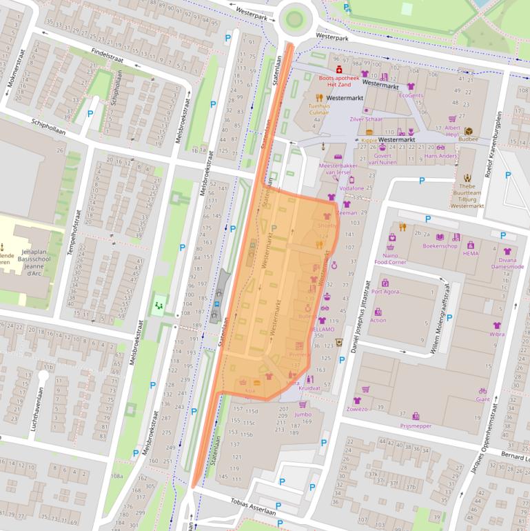 Kaart van postcodegebied 5042SZ.
