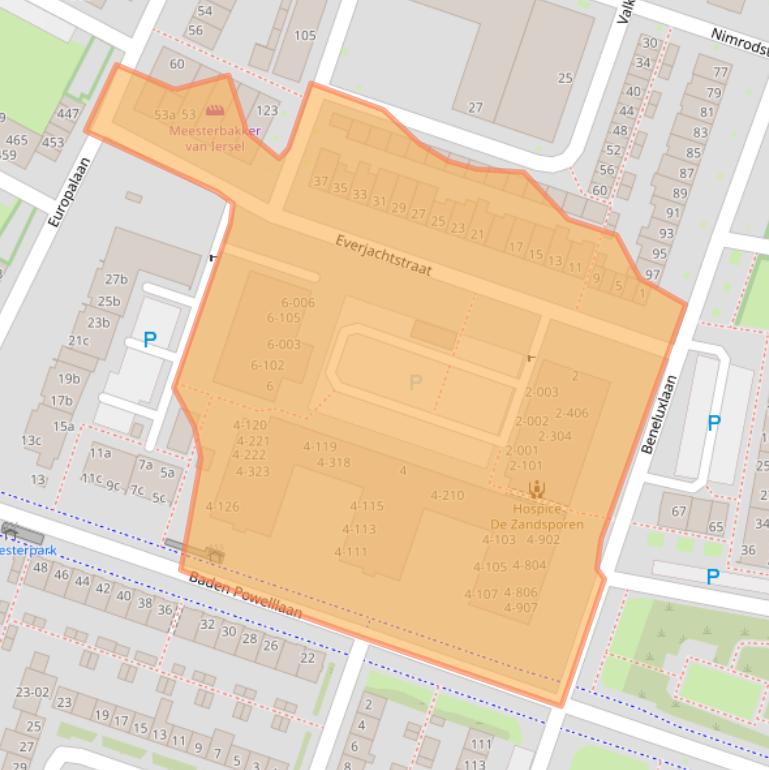 Kaart van postcodegebied 5042WG.