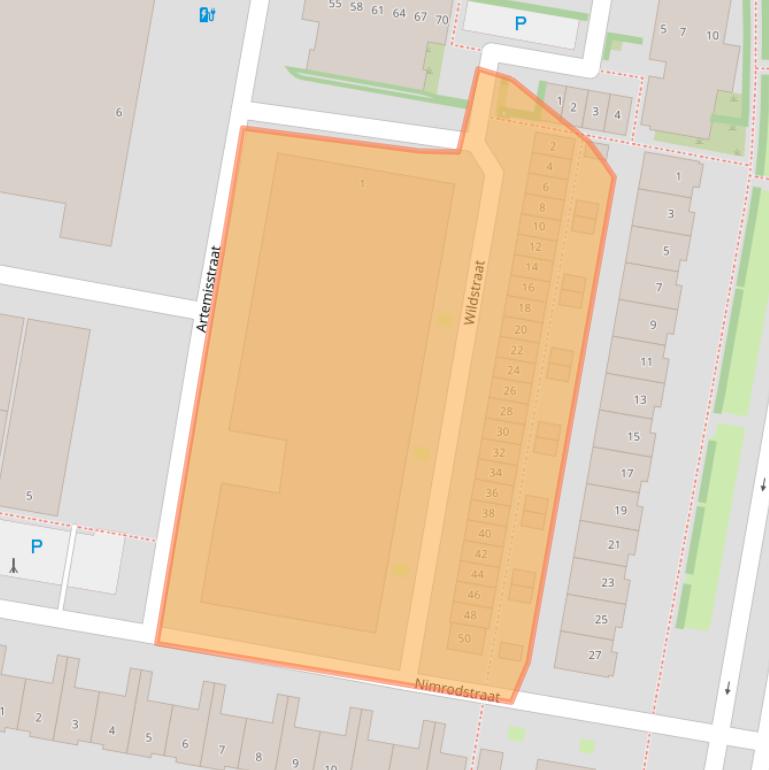 Kaart van postcodegebied 5042WZ.