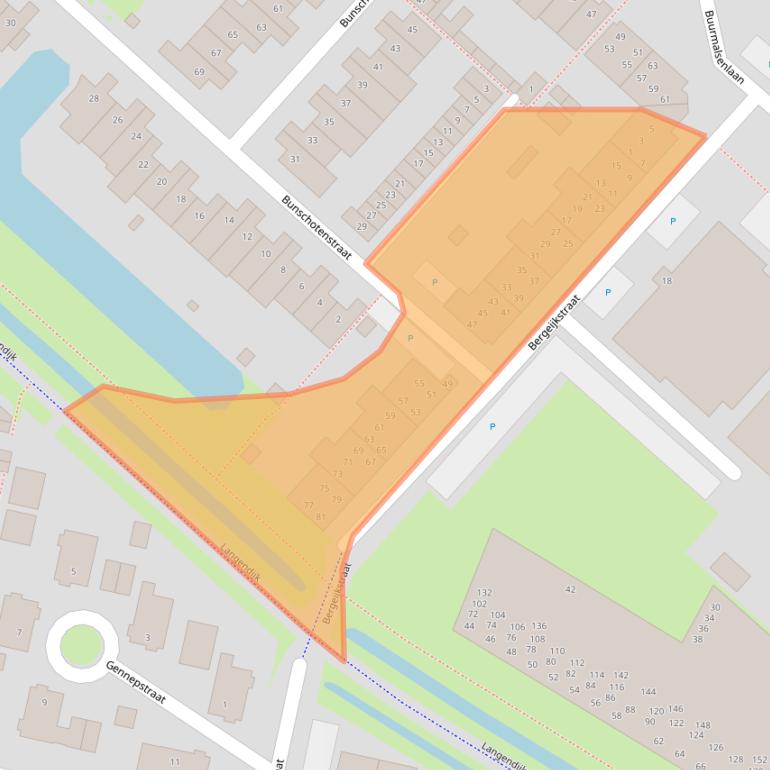 Kaart van postcodegebied 5043BD.