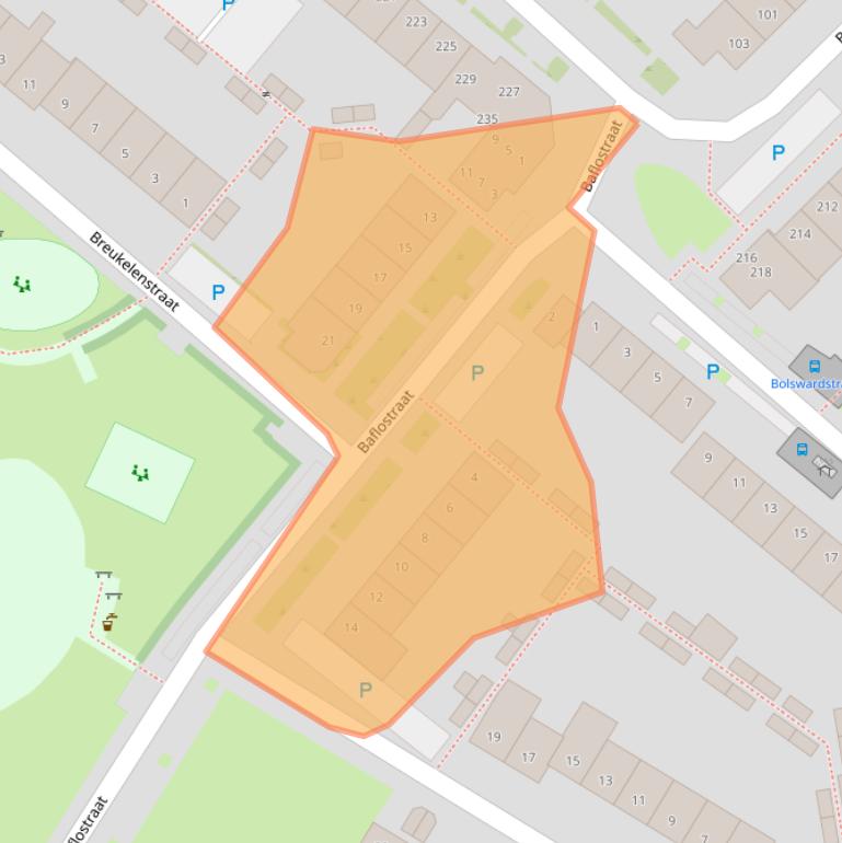 Kaart van postcodegebied 5043BJ.