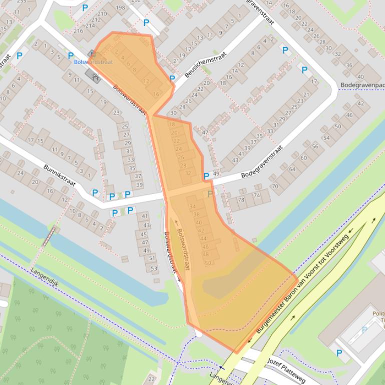 Kaart van postcodegebied 5043BK.