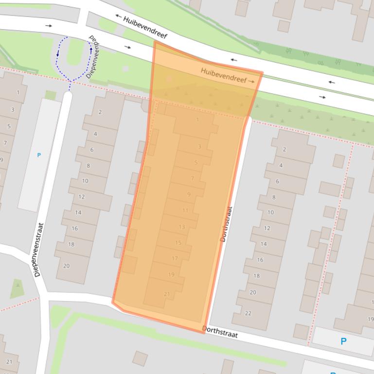 Kaart van postcodegebied 5043HN.