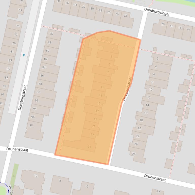 Kaart van postcodegebied 5043JE.