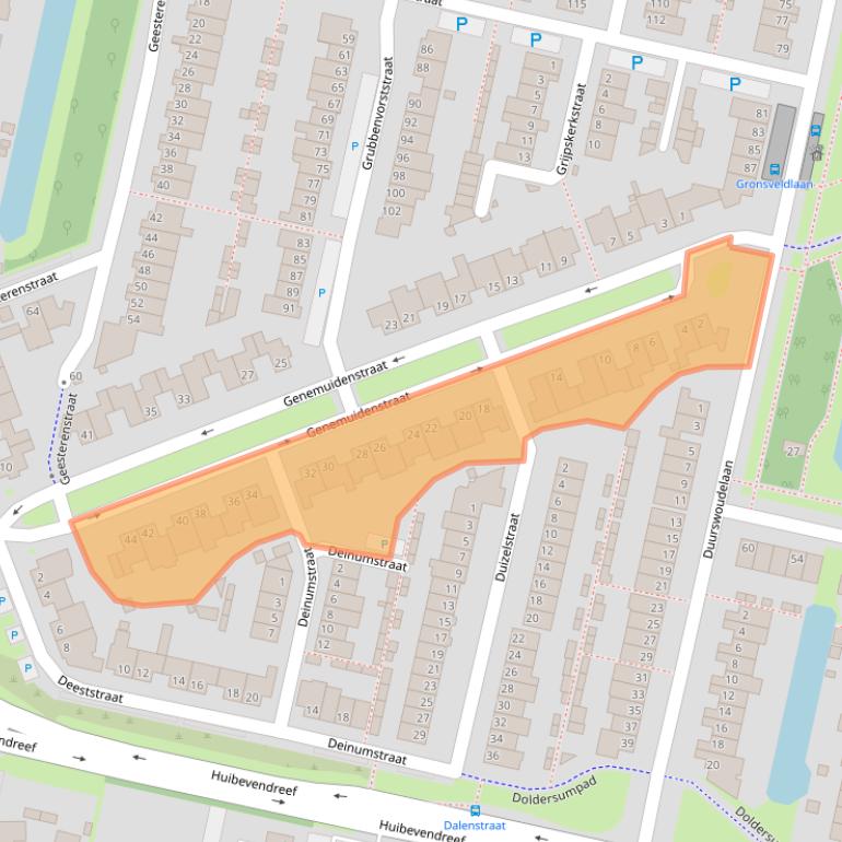 Kaart van postcodegebied 5043LT.