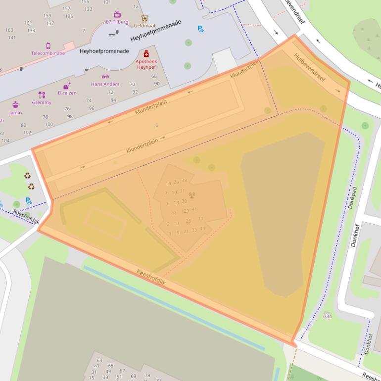 Kaart van postcodegebied 5043RW.