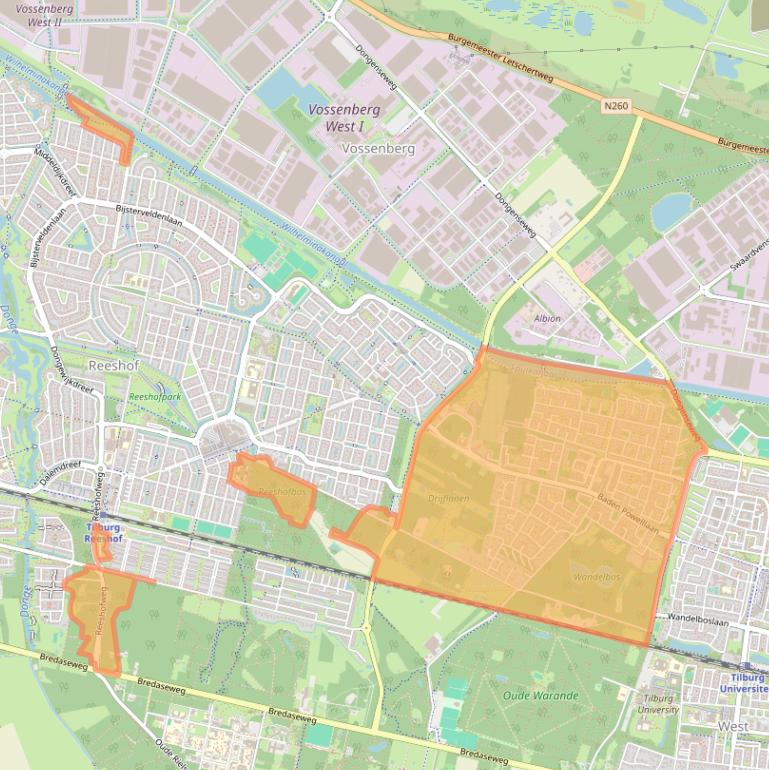 Kaartafbeelding, ingezoomd op postcodegebied 5044.