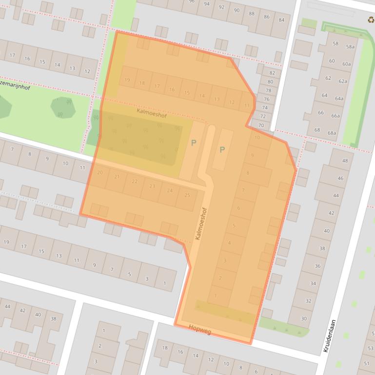 Kaart van postcodegebied 5044AW.