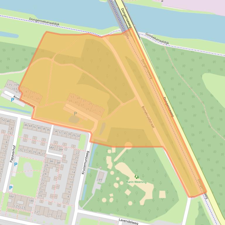 Kaart van postcodegebied 5044BA.