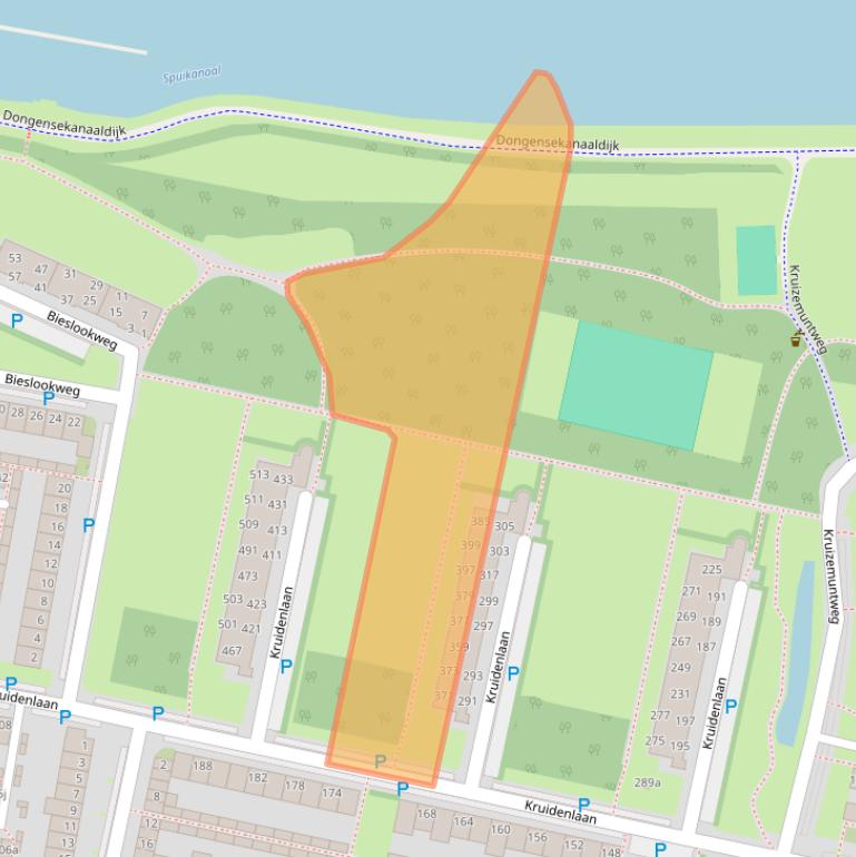 Kaart van postcodegebied 5044CJ.