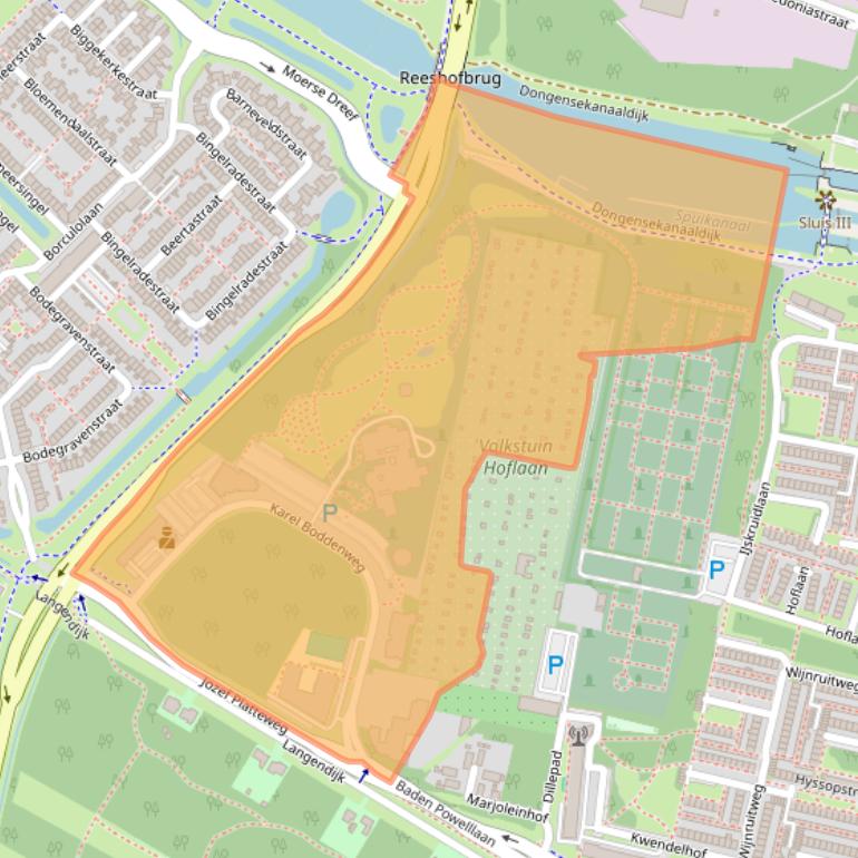 Kaart van postcodegebied 5044EL.
