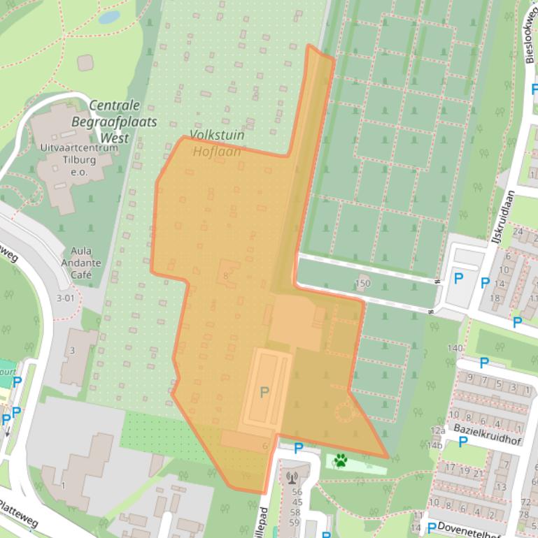 Kaart van postcodegebied 5044EN.