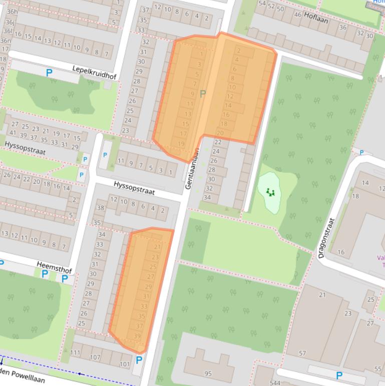 Kaart van postcodegebied 5044HC.