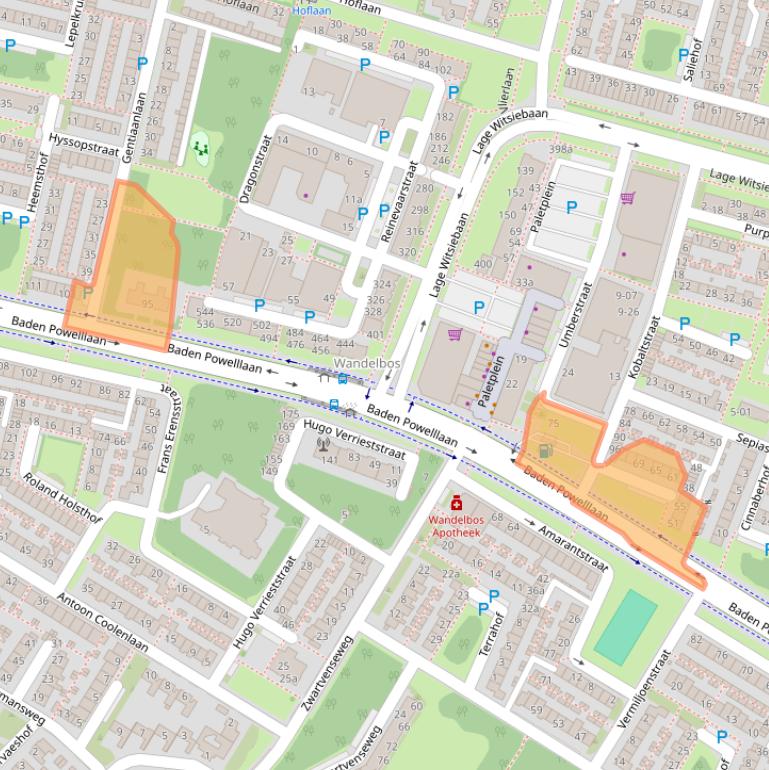 Kaart van postcodegebied 5044LA.