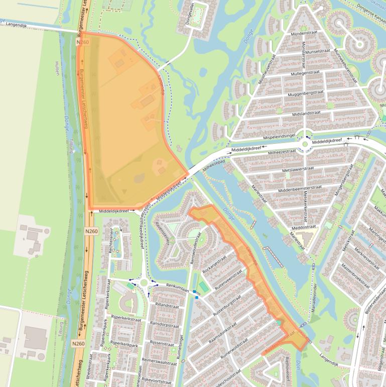 Kaart van postcodegebied 5045AW.