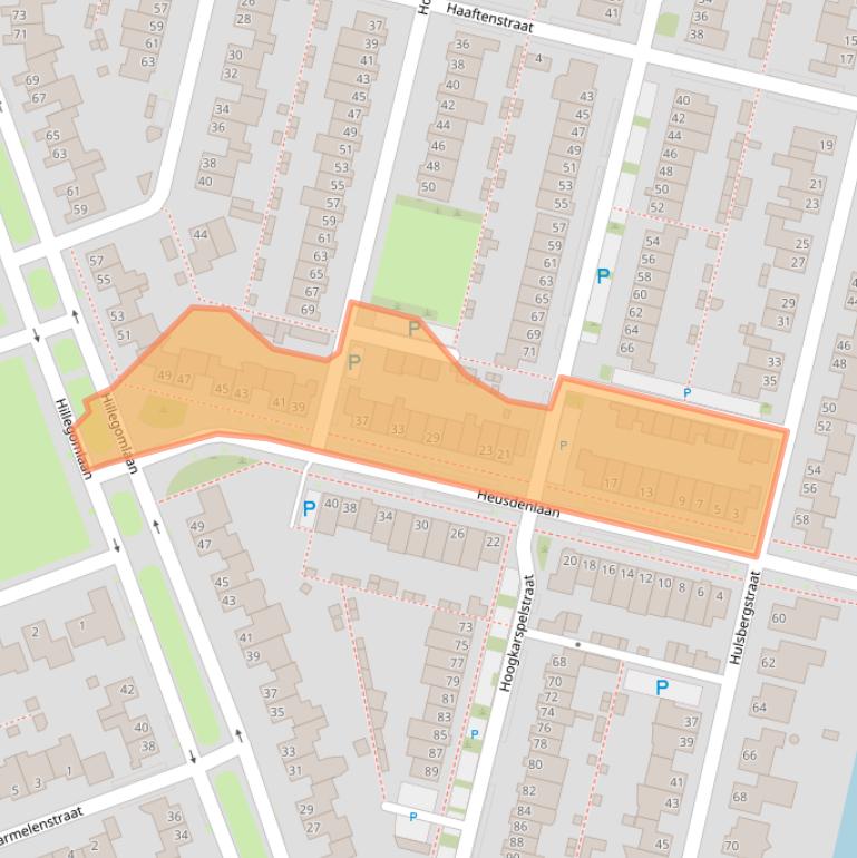 Kaart van postcodegebied 5045BM.