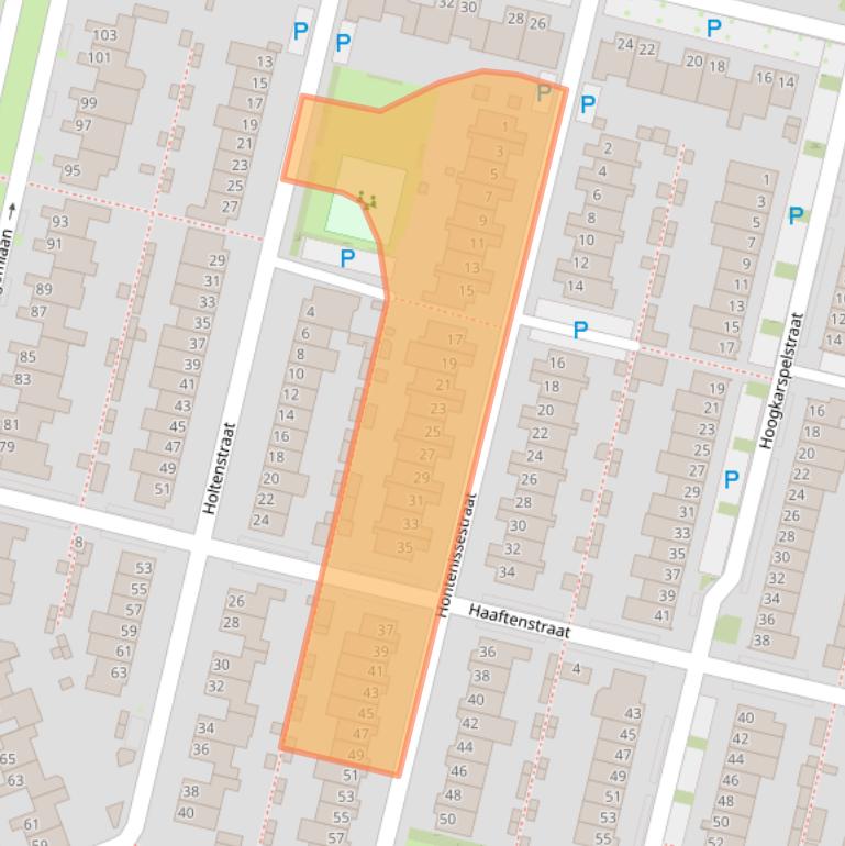 Kaart van postcodegebied 5045CA.