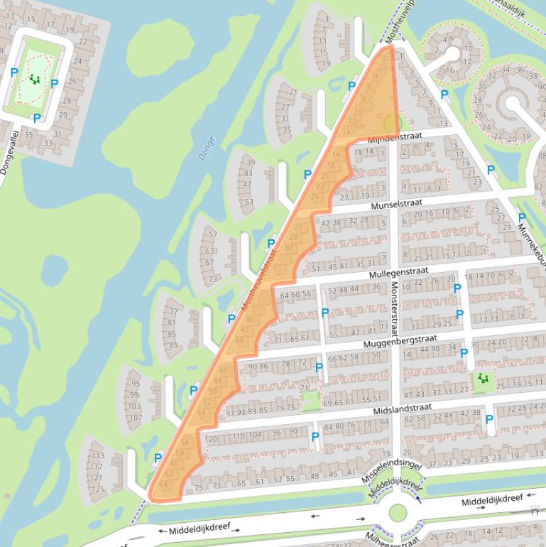 Kaart van postcodegebied 5045DR.