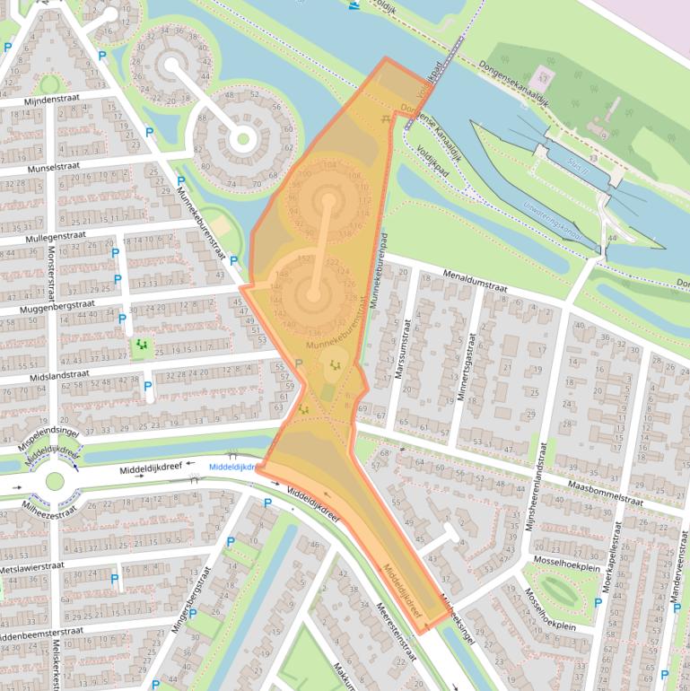 Kaart van postcodegebied 5045DW.