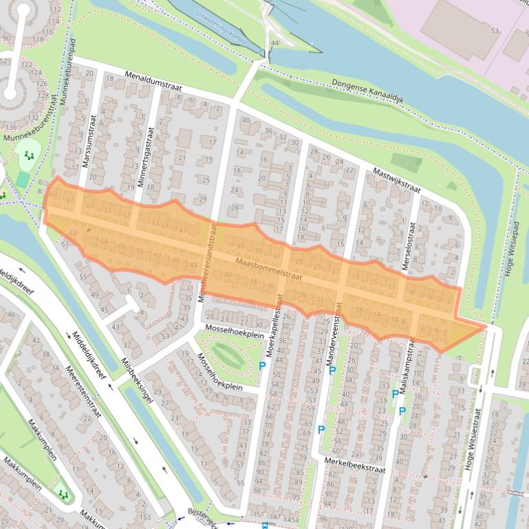 Kaart van postcodegebied 5045LP.
