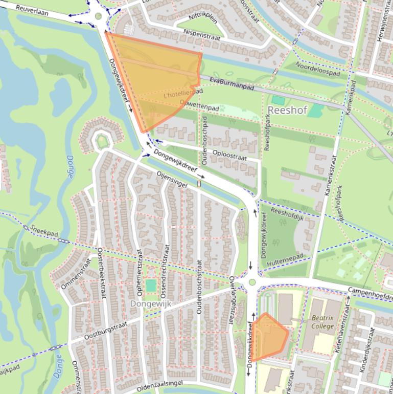 Kaart van postcodegebied 5045NH.