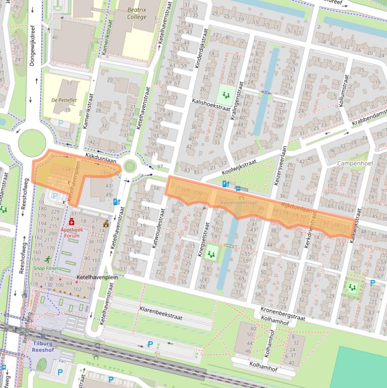 Kaart van postcodegebied 5045PK.