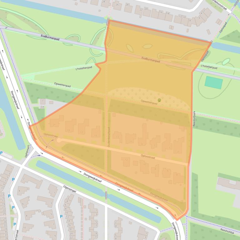 Kaart van postcodegebied 5045SN.