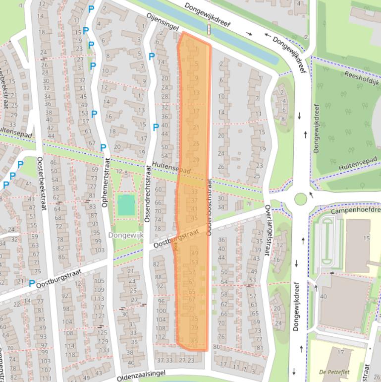 Kaart van postcodegebied 5045SX.
