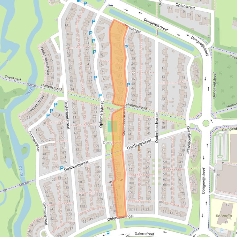 Kaart van postcodegebied 5045TA.