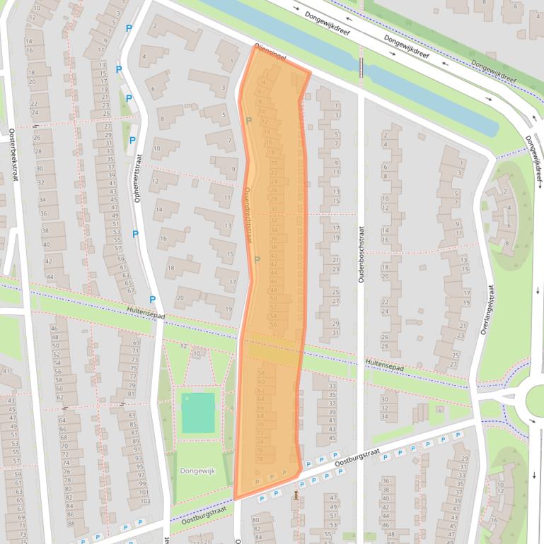 Kaart van postcodegebied 5045TB.