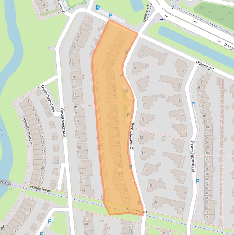 Kaart van postcodegebied 5045TD.