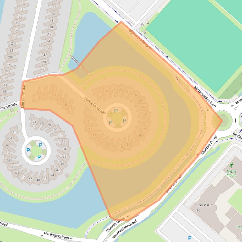 Kaart van postcodegebied 5045XN.