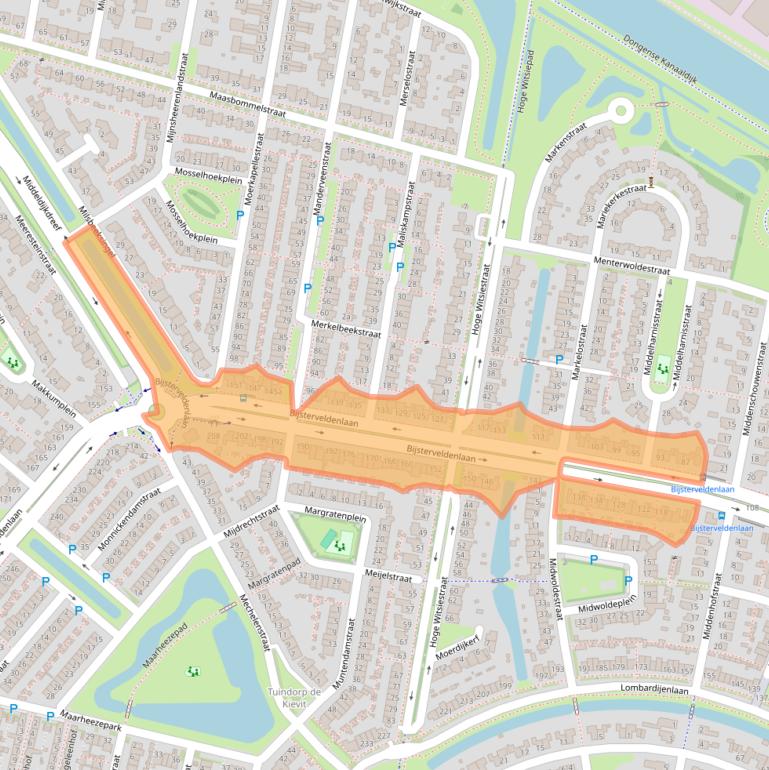 Kaart van postcodegebied 5045ZW.