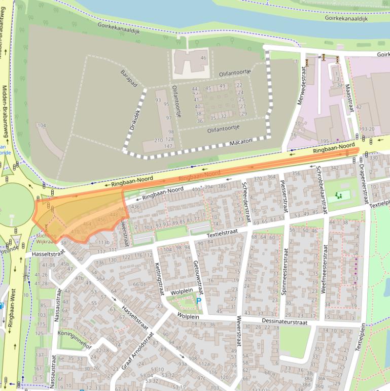 Kaart van postcodegebied 5046AJ.