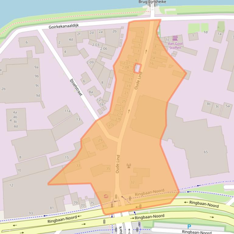 Kaart van postcodegebied 5046AL.