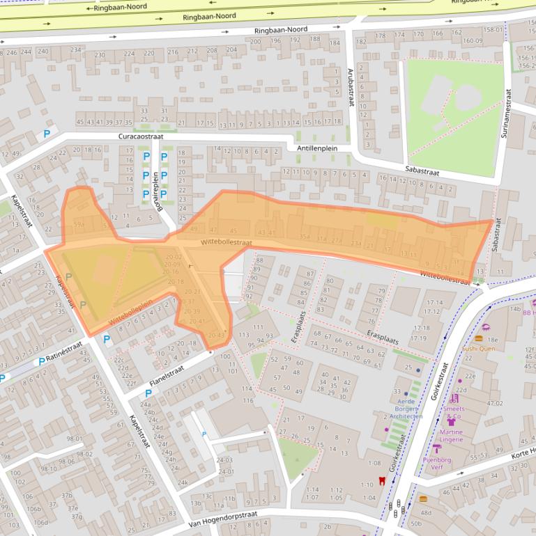 Kaart van postcodegebied 5046CE.