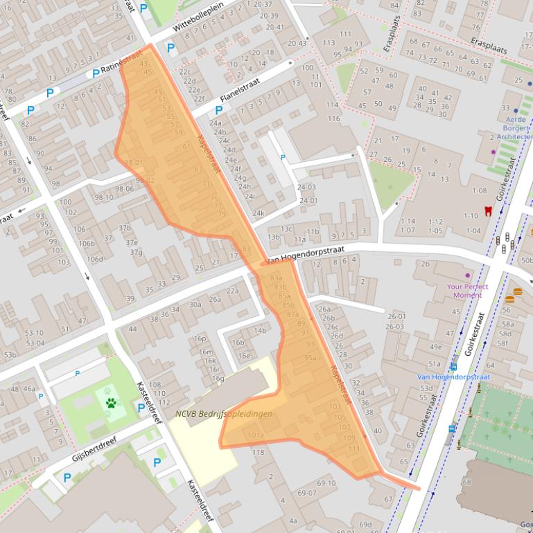 Kaart van postcodegebied 5046CL.
