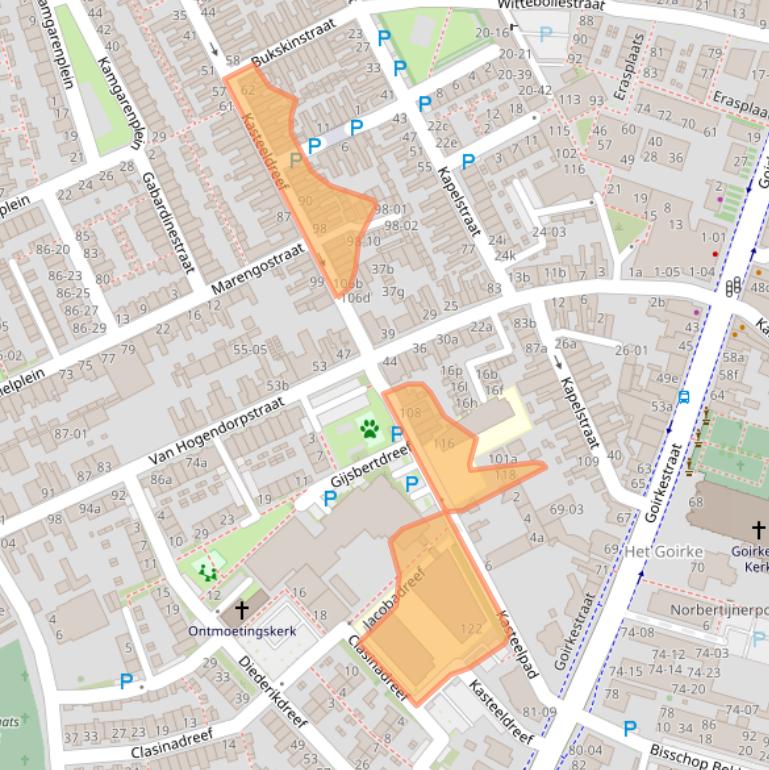 Kaart van postcodegebied 5046CV.