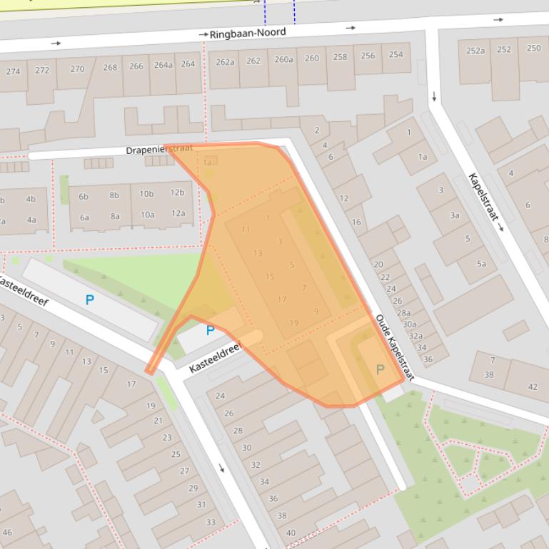 Kaart van postcodegebied 5046CX.