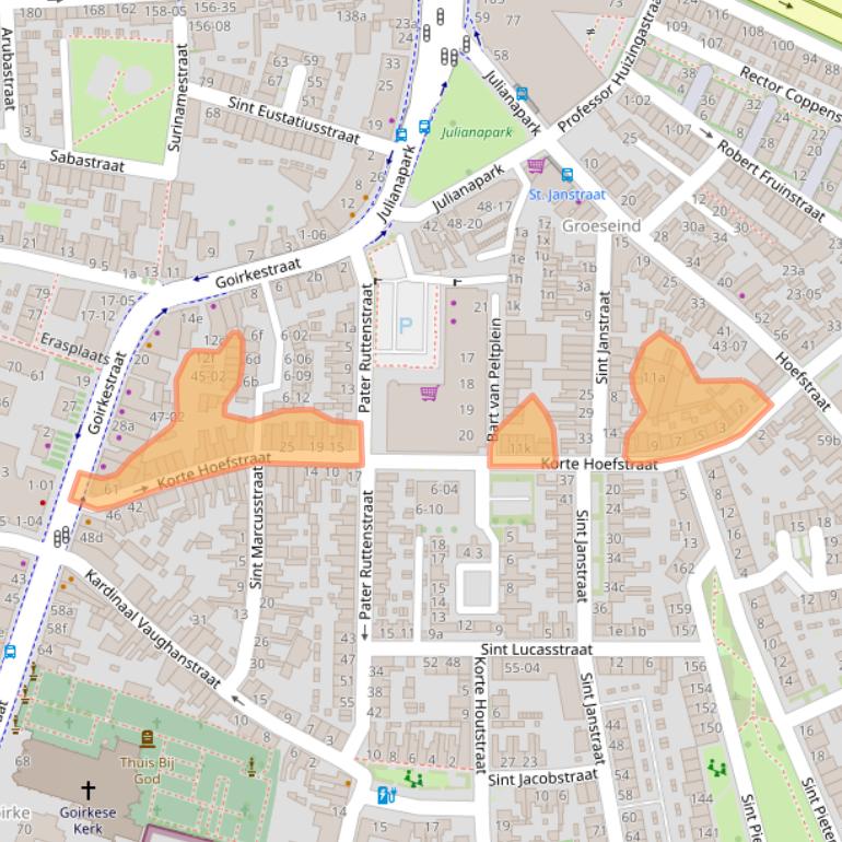 Kaart van postcodegebied 5046DA.