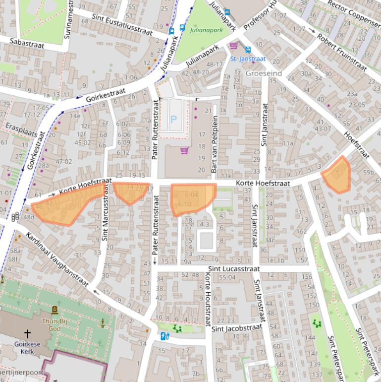 Kaart van postcodegebied 5046DB.