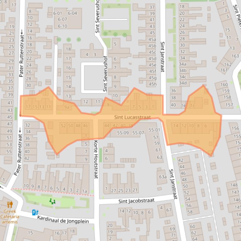 Kaart van postcodegebied 5046DC.