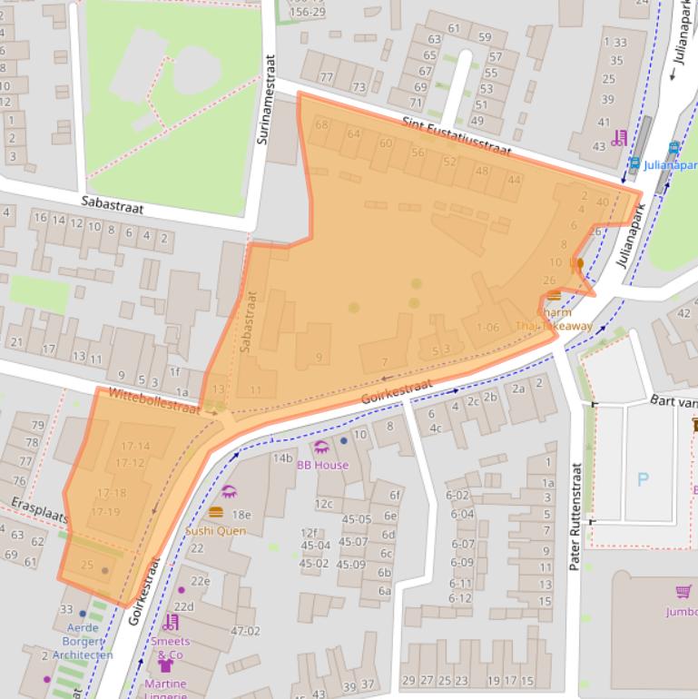 Kaart van postcodegebied 5046GC.