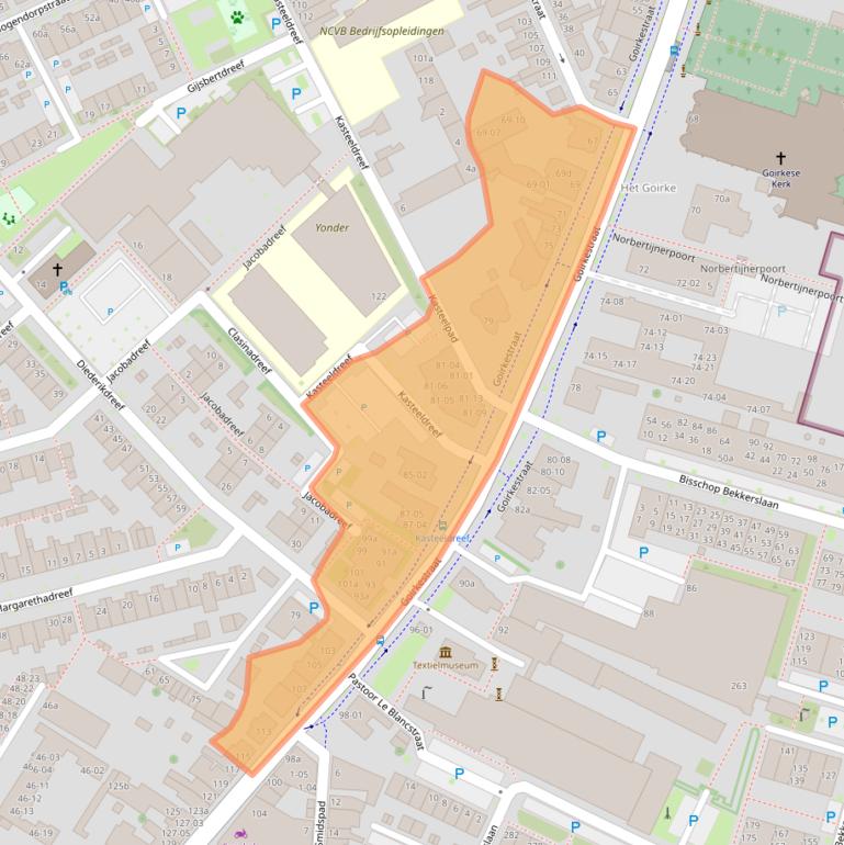 Kaart van postcodegebied 5046GE.