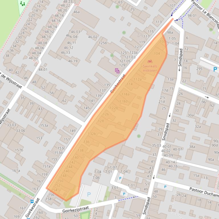 Kaart van postcodegebied 5046GP.