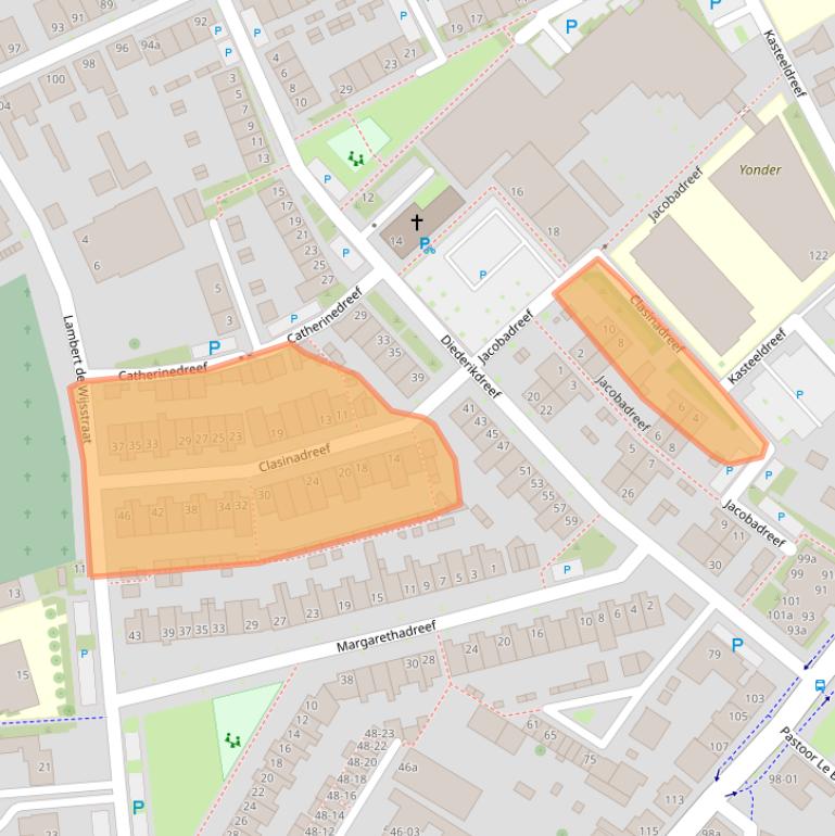 Kaart van postcodegebied 5046GW.