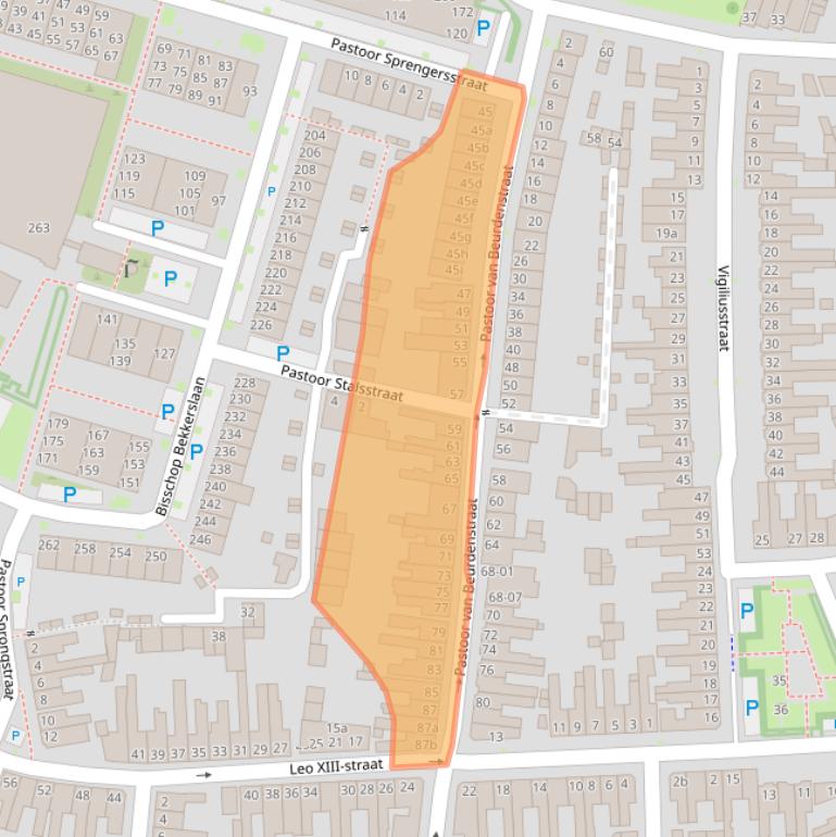 Kaart van postcodegebied 5046HK.